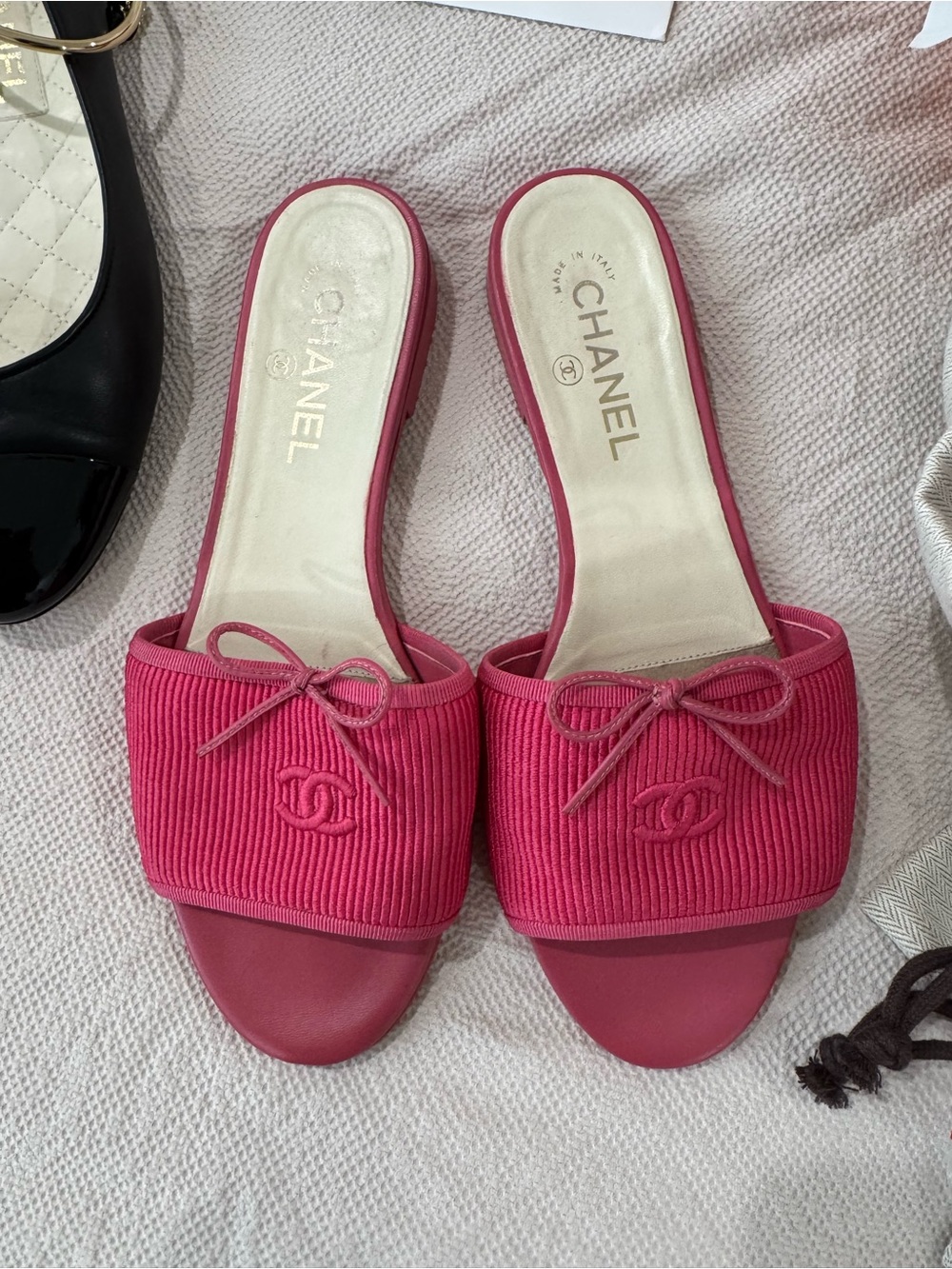 Chanel Pink Slide Sandals - Women's Open-Toe Mules